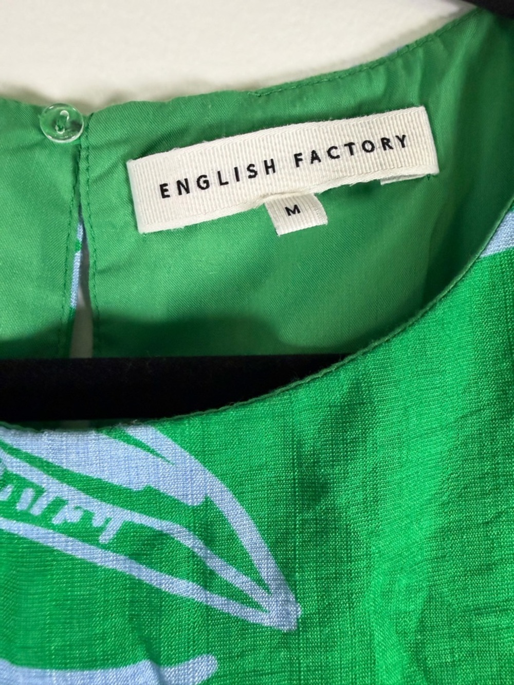 English Factory Green Leaf Print Sleeveless Top - Picture 2 of 3